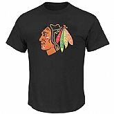 NHL Chicago Blackhawks Big & Tall Logo Black T-Shirt WEM,baseball caps,new era cap wholesale,wholesale hats